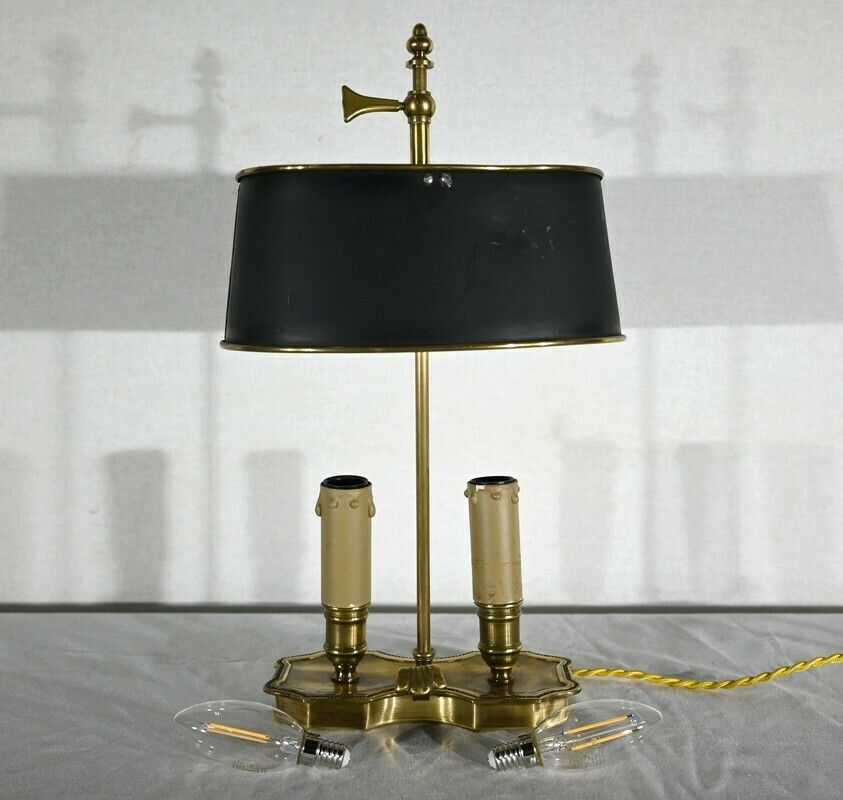Small Brass Bouillotte Lamp   Late 19th Century photo 1075.835