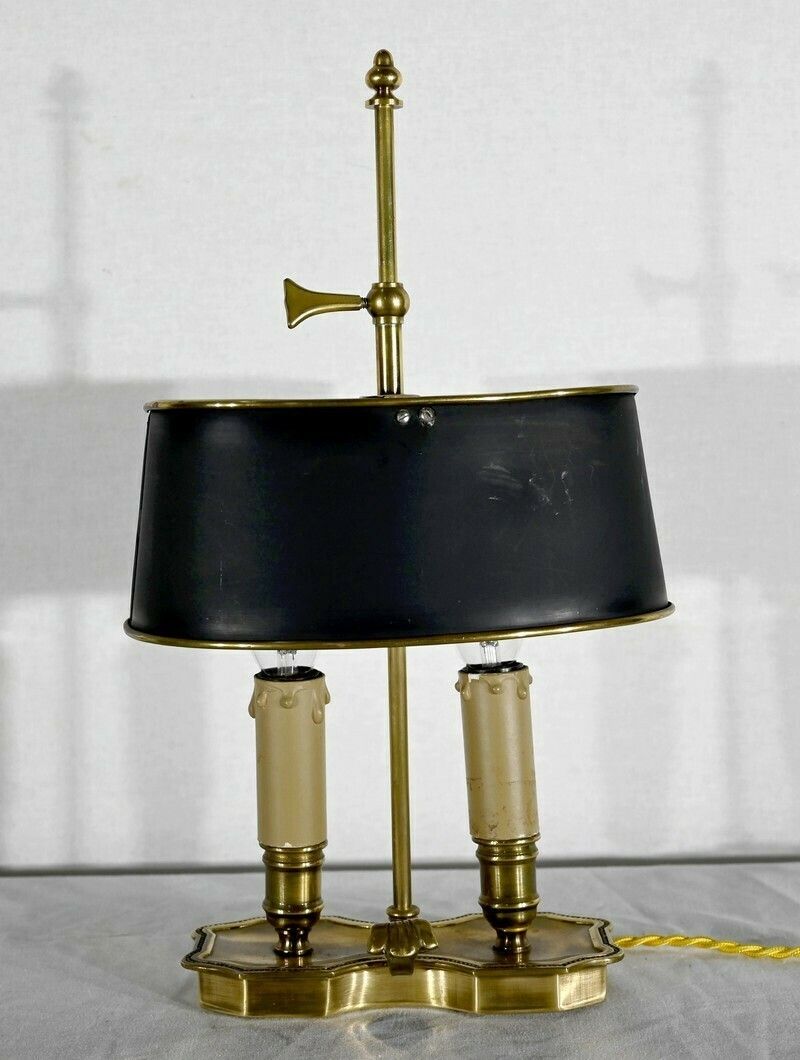photo vintage Small Brass Bouillotte Lamp   Late 19th Century