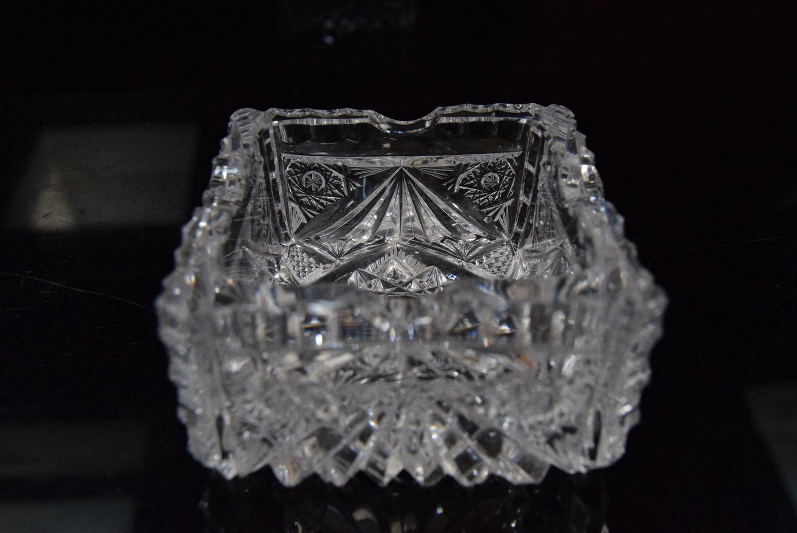 Pair Of Rare Vintage Ashtrays, Cut Crystal Glass,Bohemia In The 1960's. photo buy