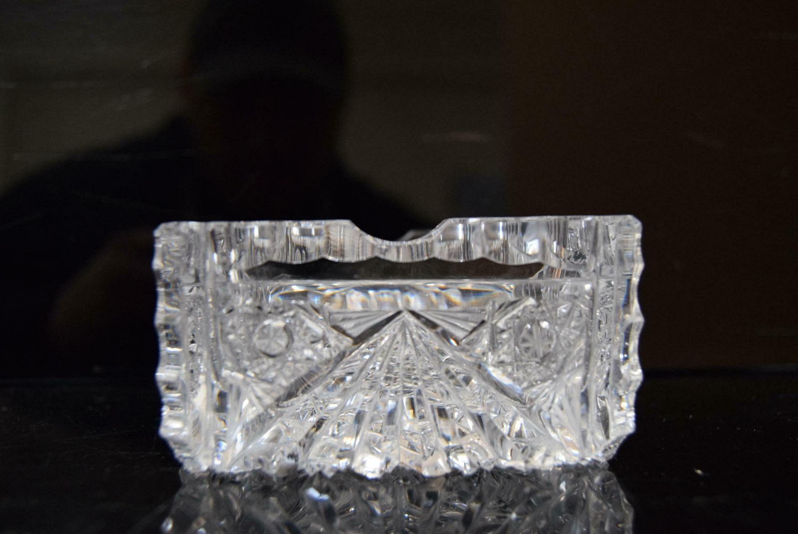 photo furniture Pair Of Rare Vintage Ashtrays, Cut Crystal Glass,Bohemia In The 1960's.