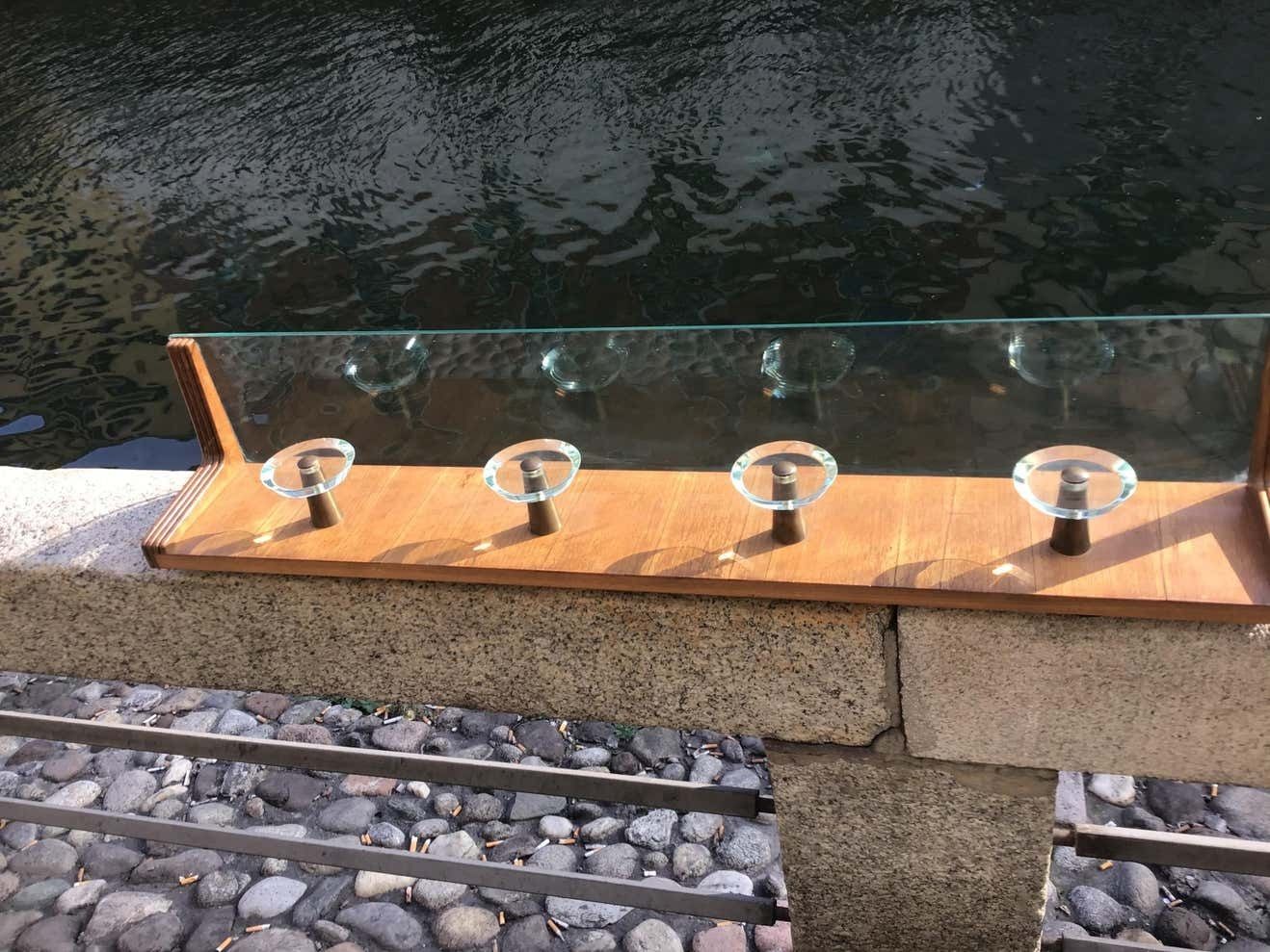photo for sale Fontana Arte Clothes Hangers Brass Wood Glass 1945 Italy