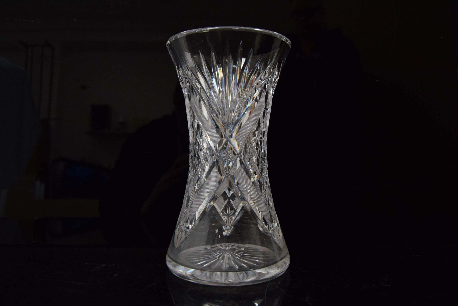 Rare Vintage Vase,Cut Crystal Glass,Bohemia In The 1960's. photo buy