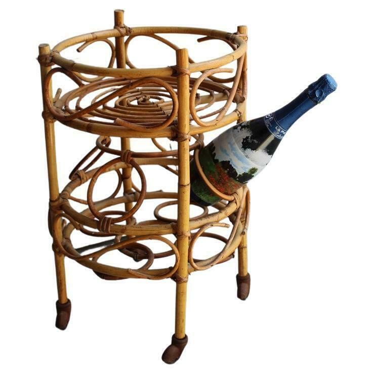 Portable Round Pool Bar In Solid Brass Midcentury Italian Design