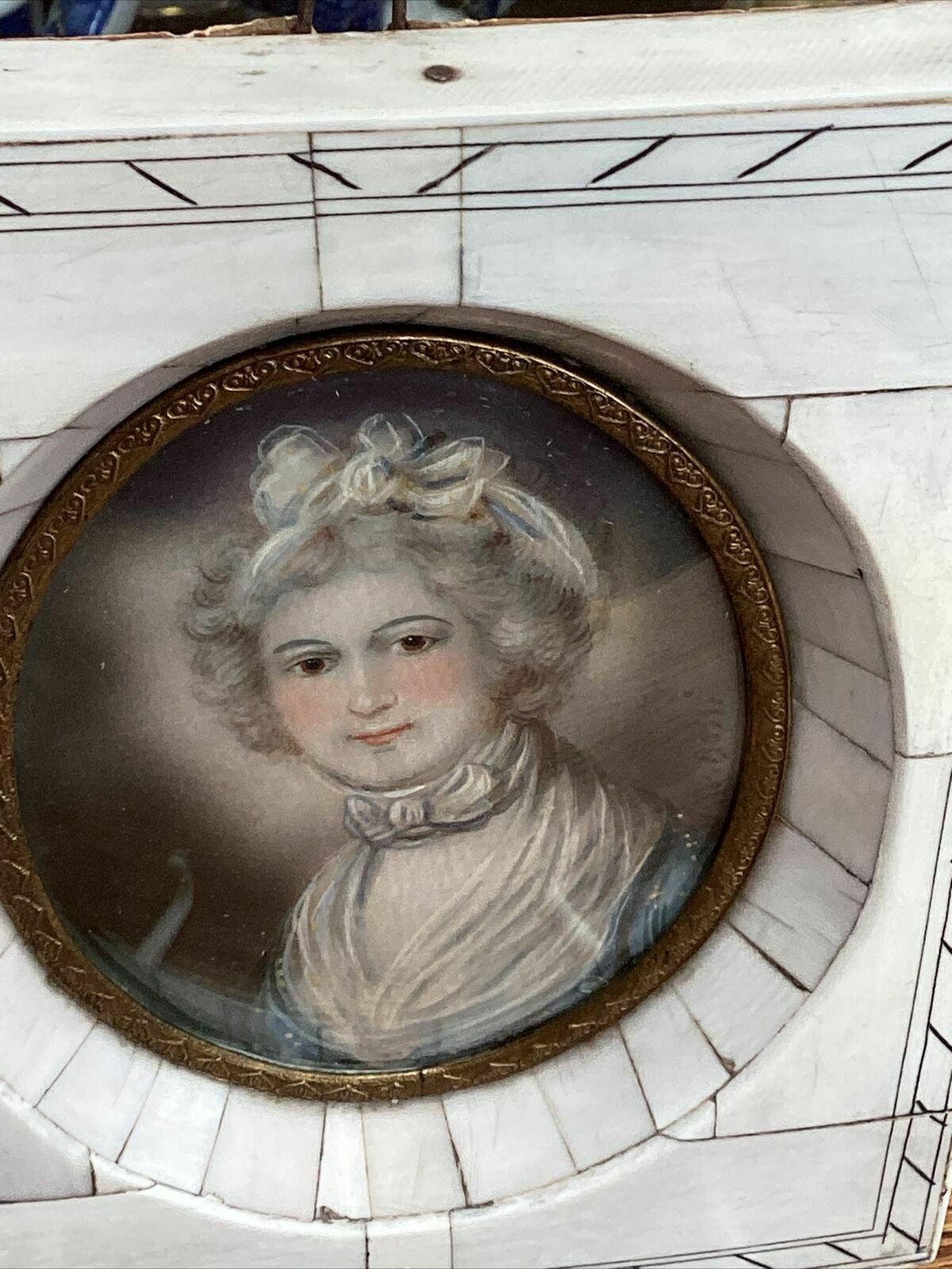 C.1840 Domenico Bossi Oval Miniature Of Female Sitter In Décolleté Finery photo buy