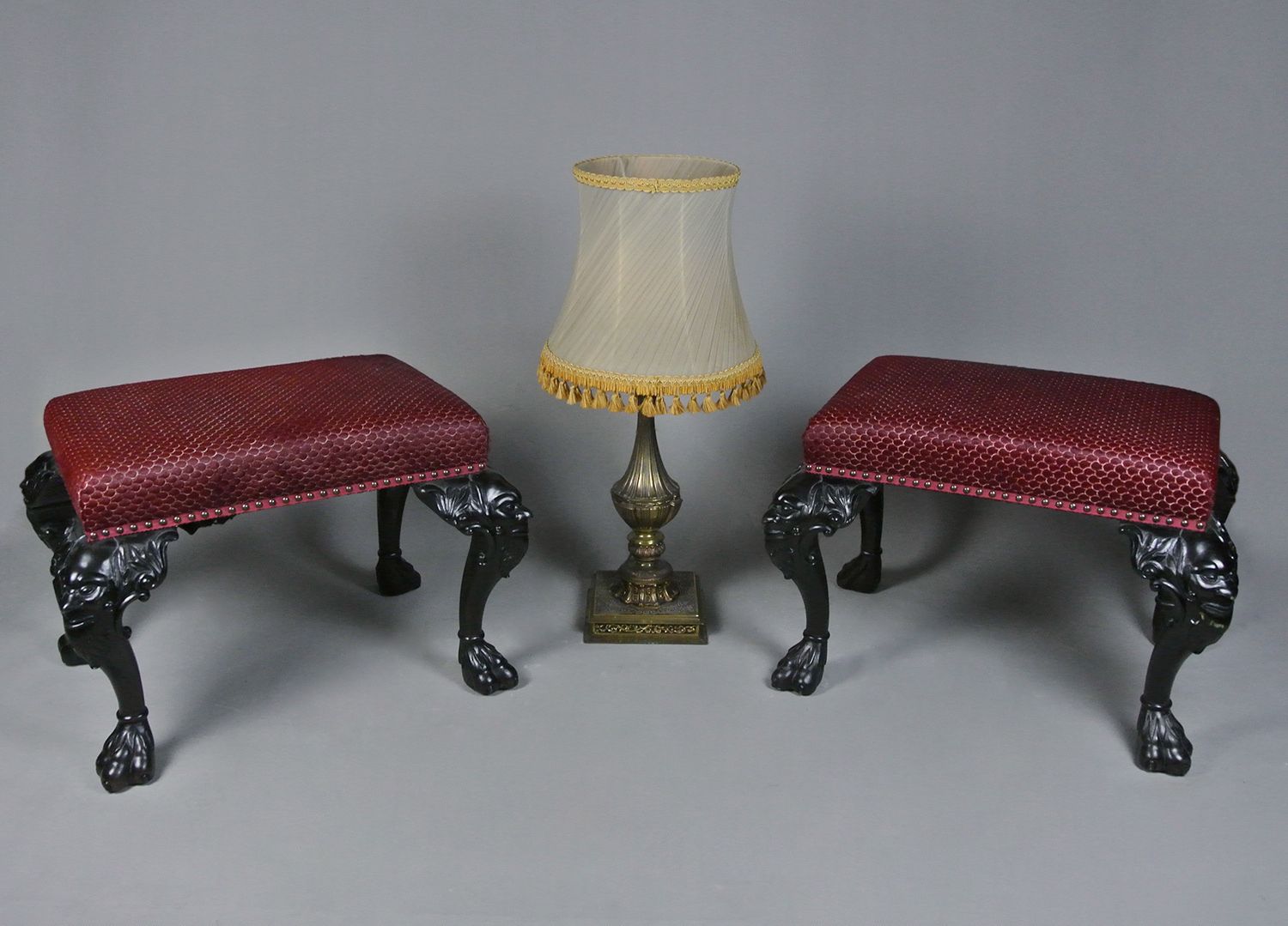 Impressive Pair Of Vintage George I Irish Style Foot Stools photo furniture