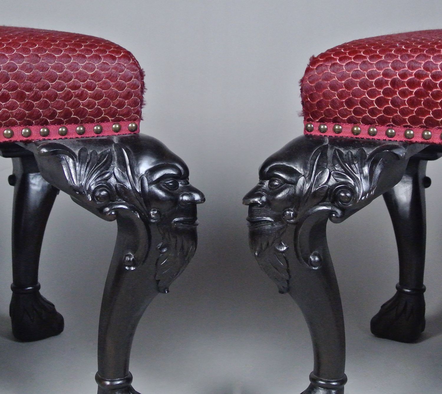 Impressive Pair Of Vintage George I Irish Style Foot Stools photo for sale