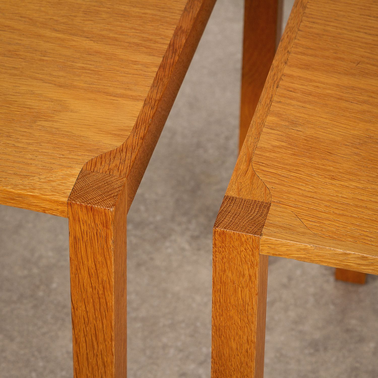 Pair Of Mid Century Oak Side Tables By M. Ryder And Eskild Pontoppidan, Denmark 1960s photo vintage