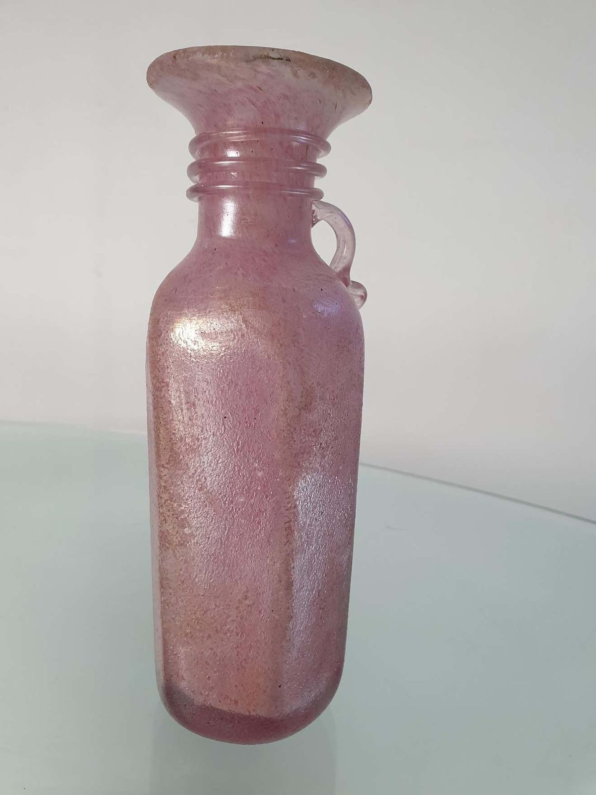 Pink Iridescent Scavo Vase Seguso Italy photo buy