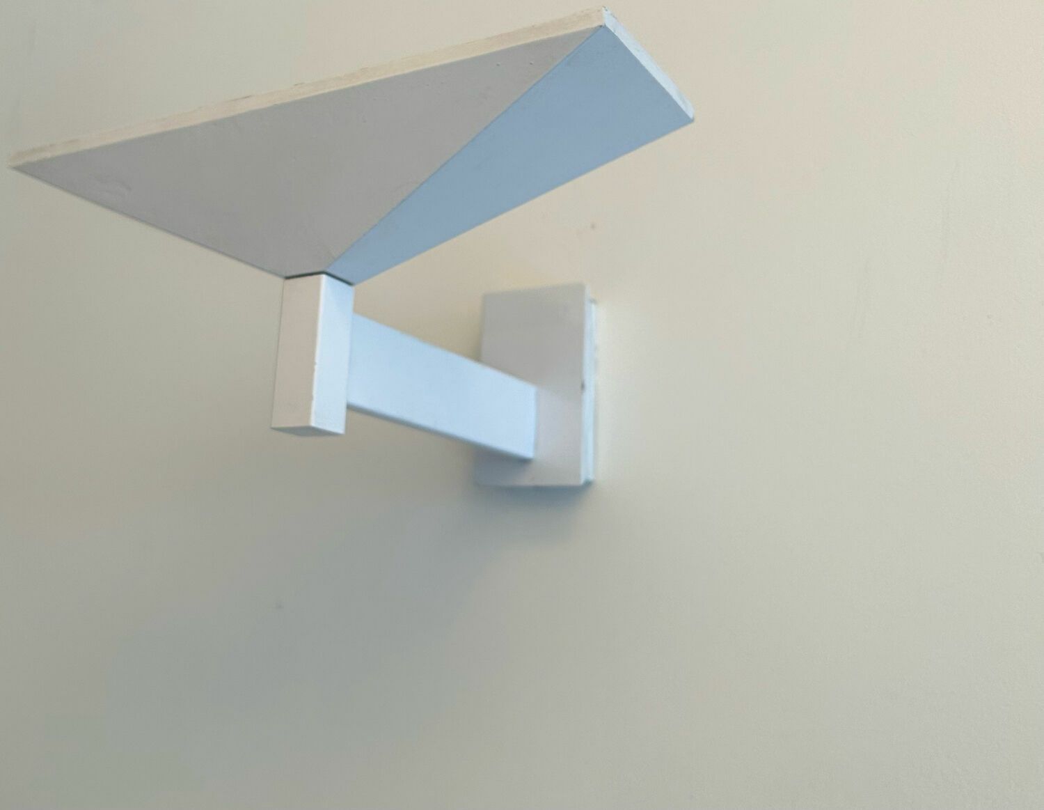 Vintage Modernist Disderot Wall Lamp In White Lacquered Metal, Glass And Light 1970 photo vinterior