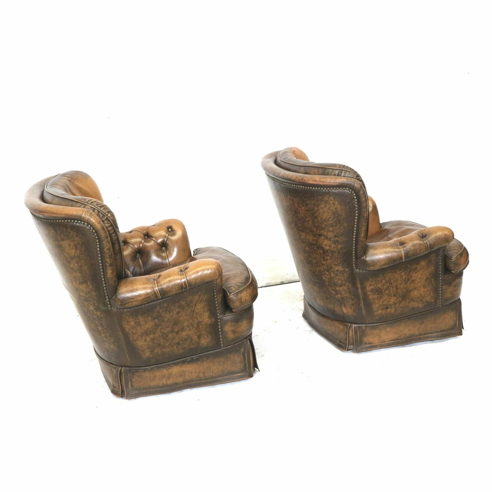 Set Of 2 Leather Chesterfield Armchairs From The 1970s photo 1861.6