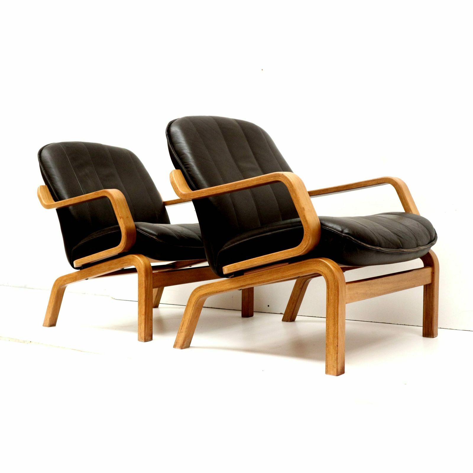 Set Of 2 Vintage Danish Armchairs With Leather Upholstery From The 1970s photo furniture