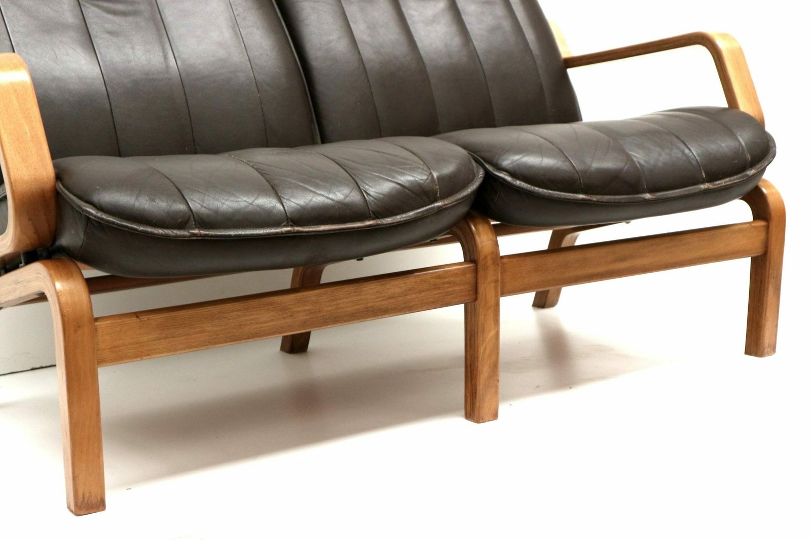 Vintage Danish 2 Seater Sofa With Leather Upholstery From The 1970s photo Furniture
