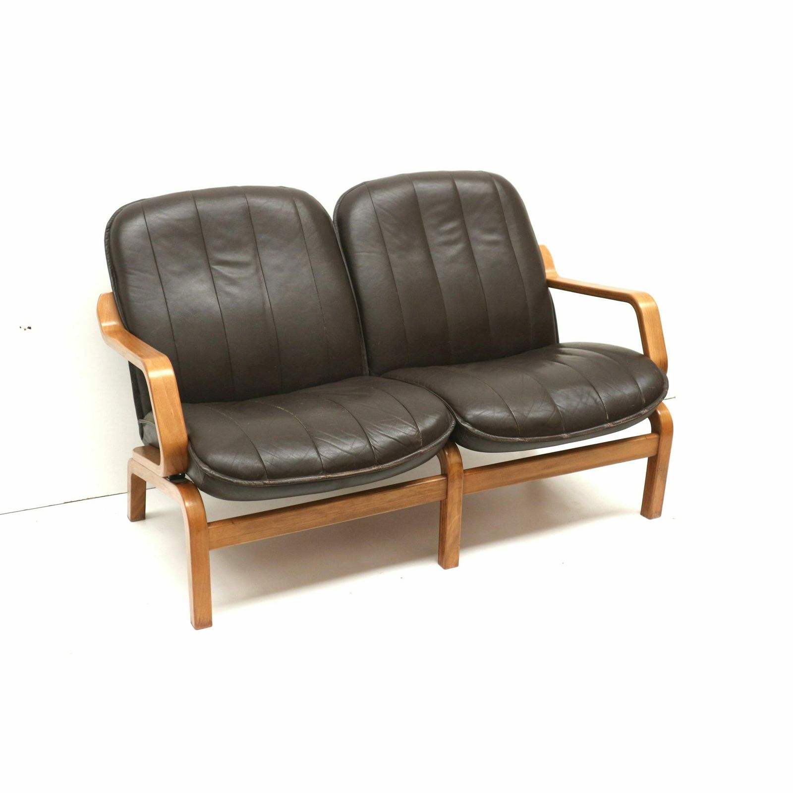 Vintage Danish 2 Seater Sofa With Leather Upholstery From The 1970s photo buy