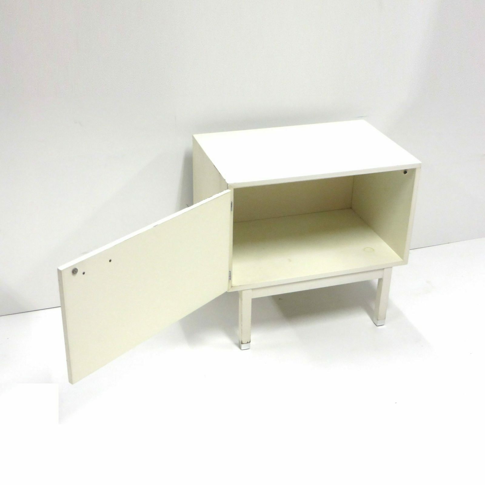 Set Of Two Large Vintage White Bedside Tables Made In The 1970s photo Furniture