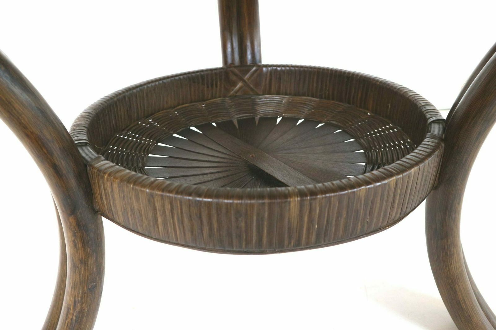 Vintage Manou Rattan Set Of 2 Armchairs And Table With Glass Top Made In The 70s photo 1751.36