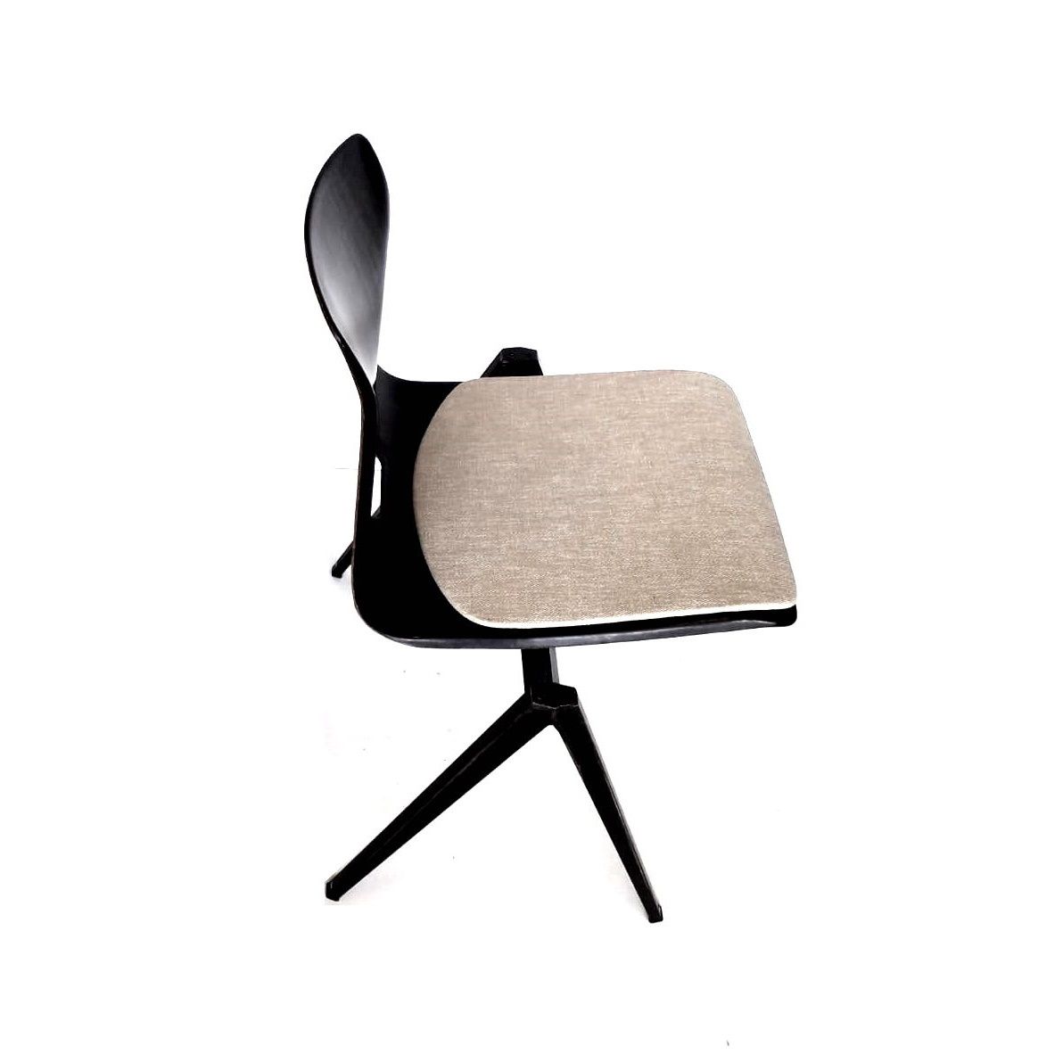 Unique Vintage Industrial Pagholz Plywood School Chair By Galvanitas S22 With New Upholstery