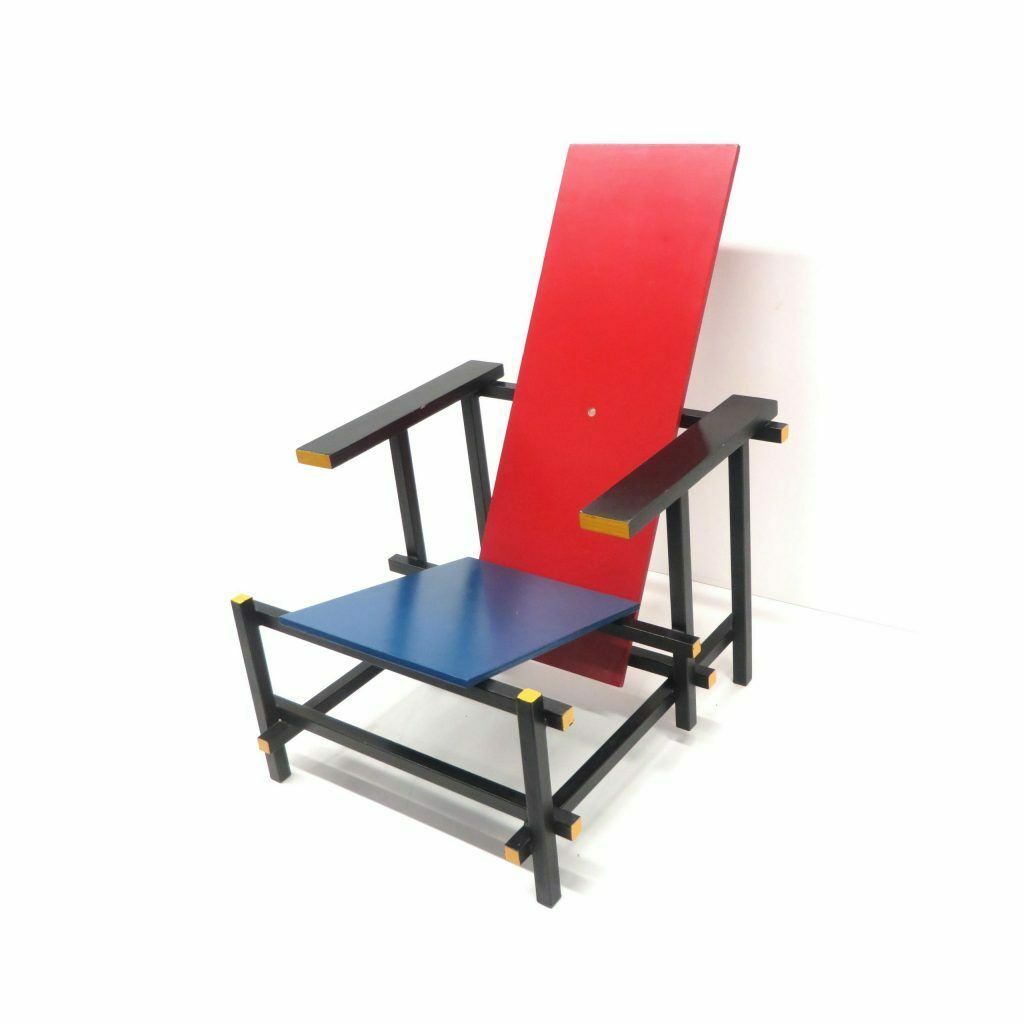 Professional Retro Replica 'Rietveld Chair' Red And Blue Armchair By Gerrit Rietveld photo 763.36