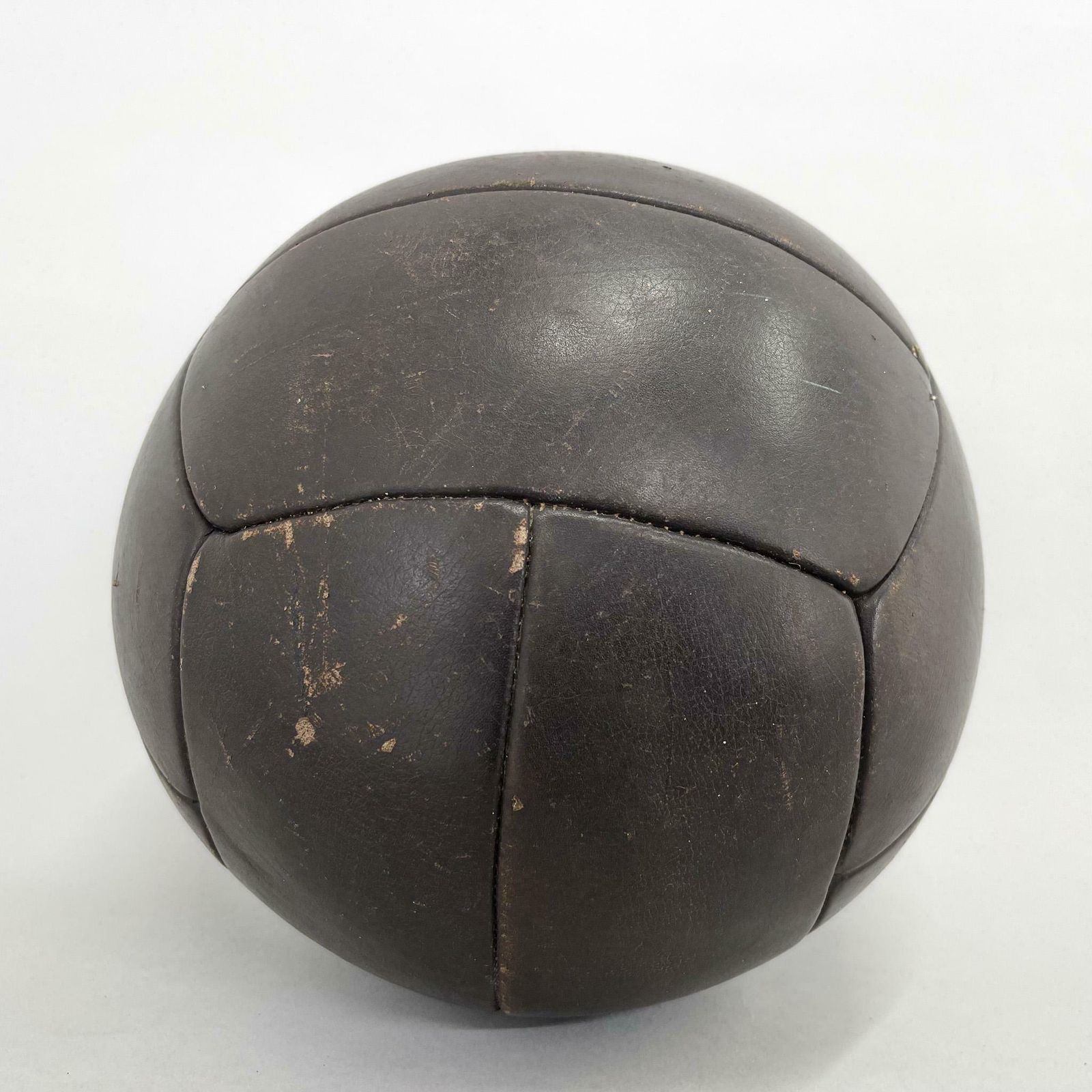 Large Vintage Black Leather Medicine Ball, 1930's photo for sale