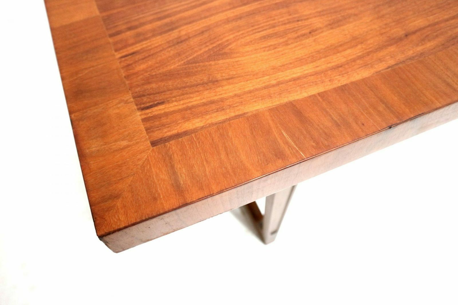 Large Vintage Coffee Table With Beautiful Wood Drawing From The 1960s photo furniture
