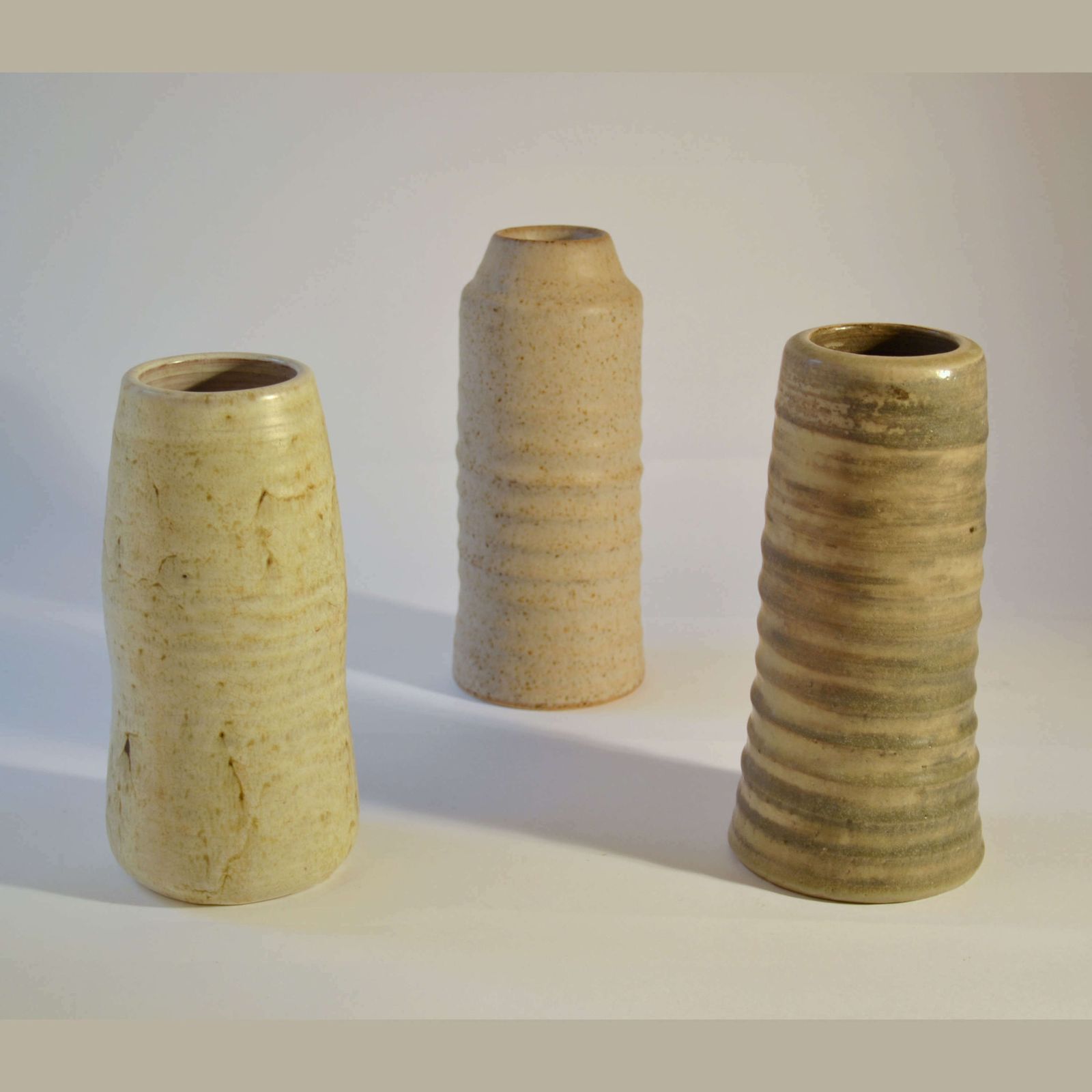 Group Of Mid Century Ceramic Studio Vases Off White Tones photo furniture