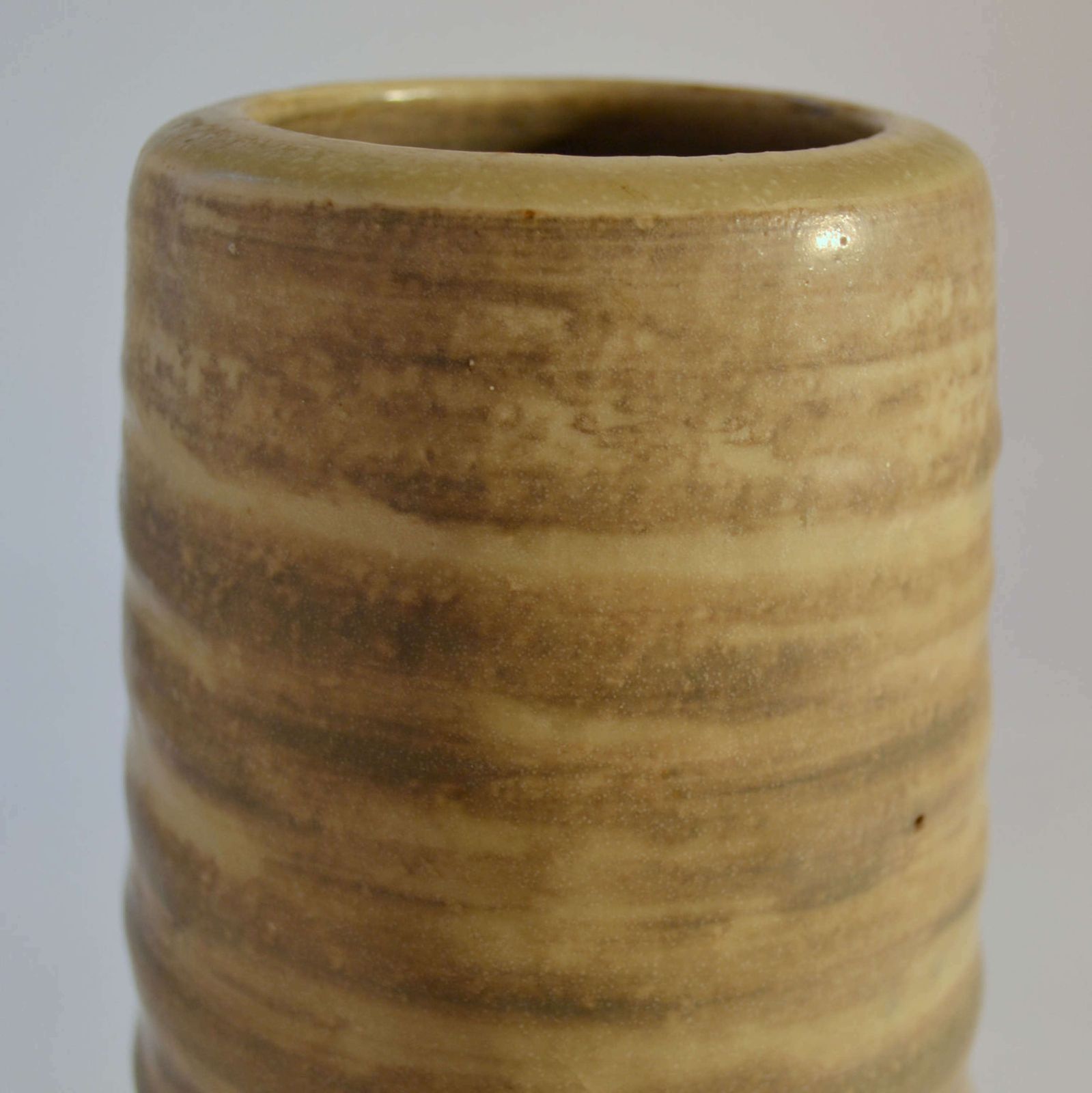 Group Of Mid Century Ceramic Studio Vases Off White Tones photo vintage