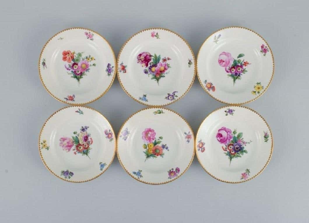 B&G, Bing & Grondahl Saxon Flower. Six Cake Plates Decorated With Flowers photo furniture