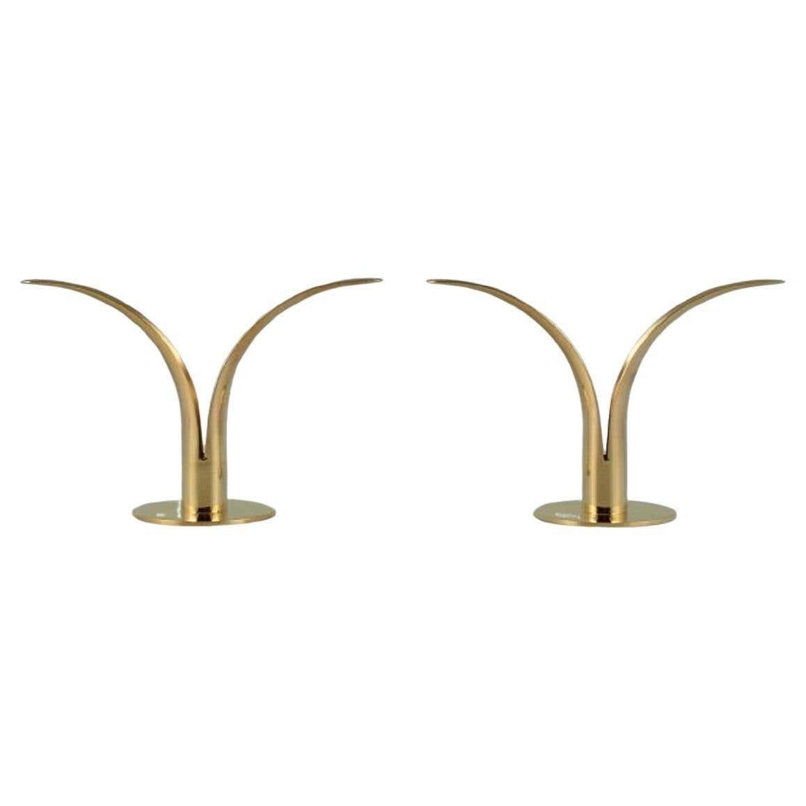 Liljan", Ivar ålenius Björk For Skultuna, A Pair Of Candlesticks