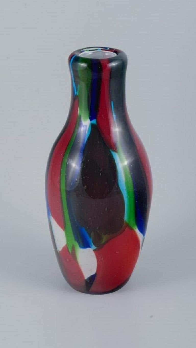 Large Mouth Blown Murano Vase In Art Glass, 1970s photo for sale