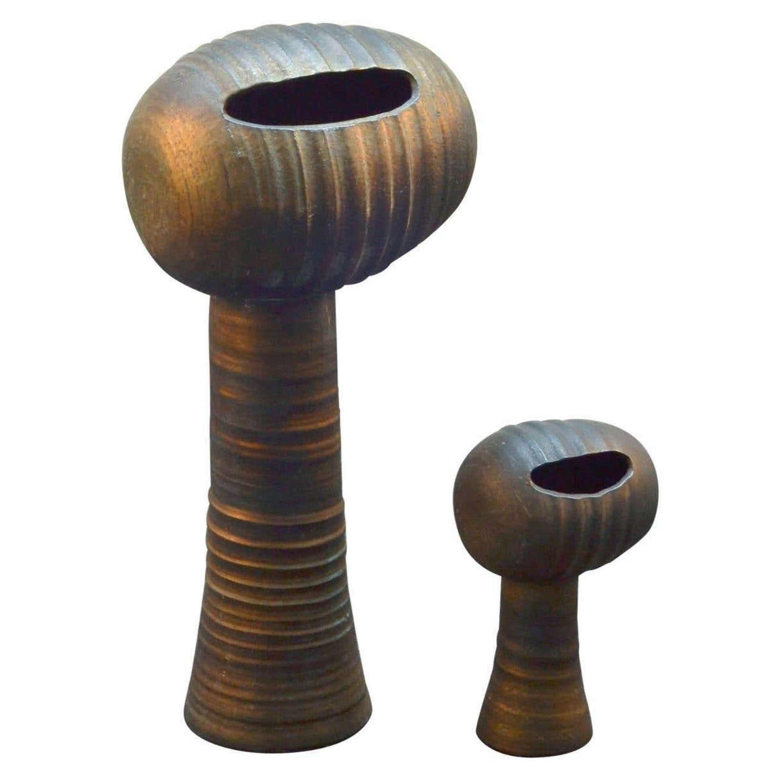 Two Sculptural Ceramic Water Fountains Circa 1960