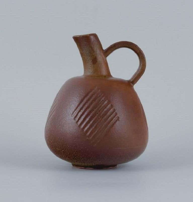 Nils Thorsson For Royal Copenhagen, Stoneware Jug With Brown Glaze photo furniture