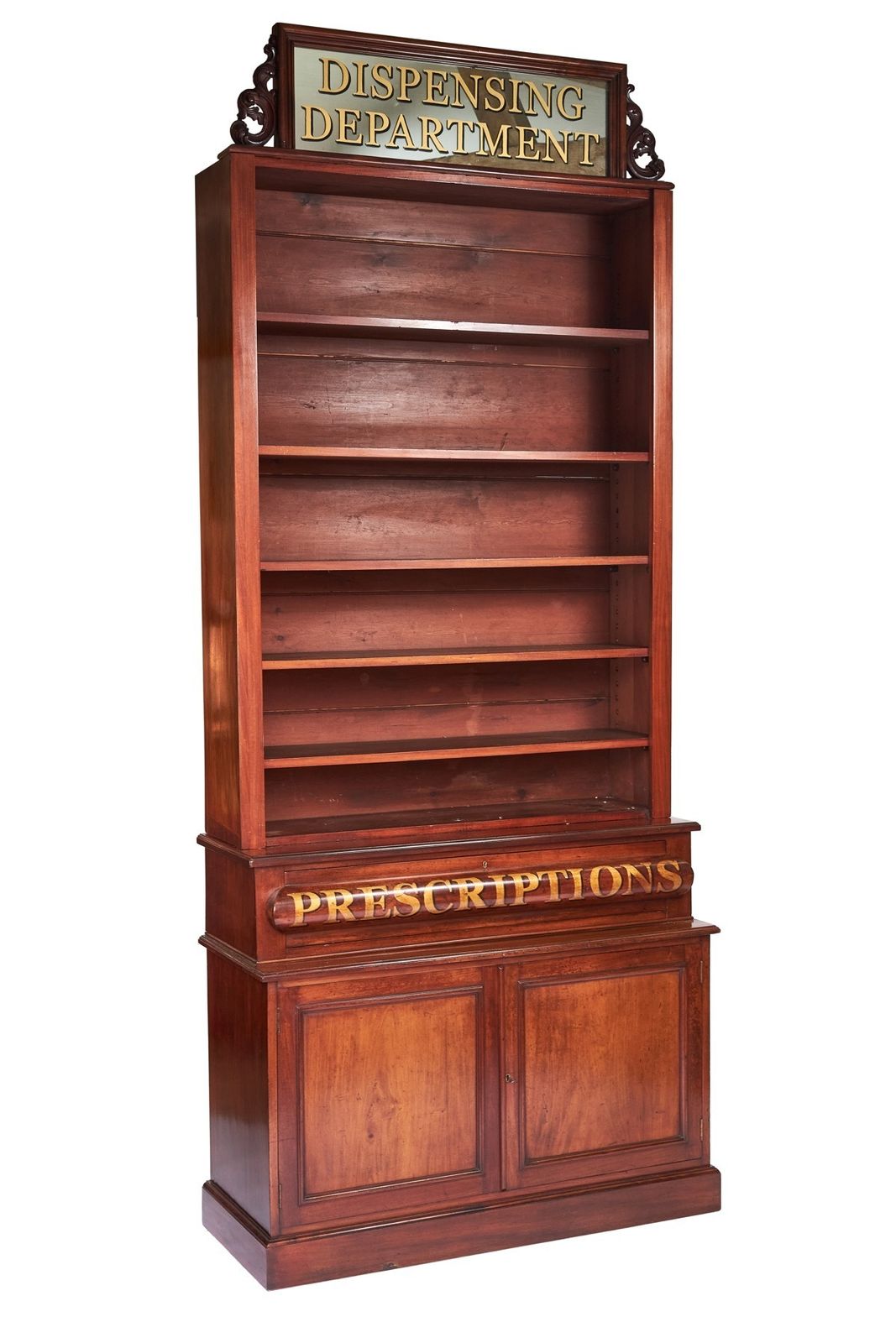Victorian Tall Mahogany Chemist Shop Fitting