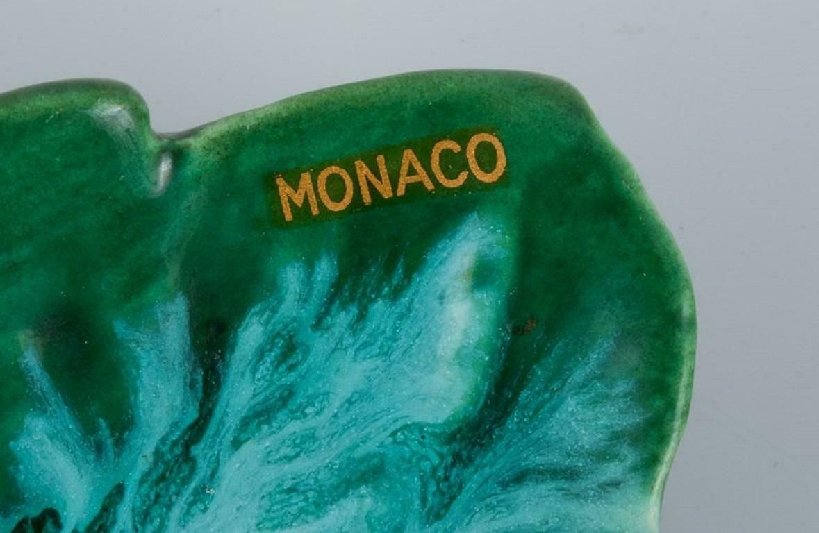 Vallauris, France Four Dishes With Glaze In Shades Of Green, 1960 70s. photo vintage
