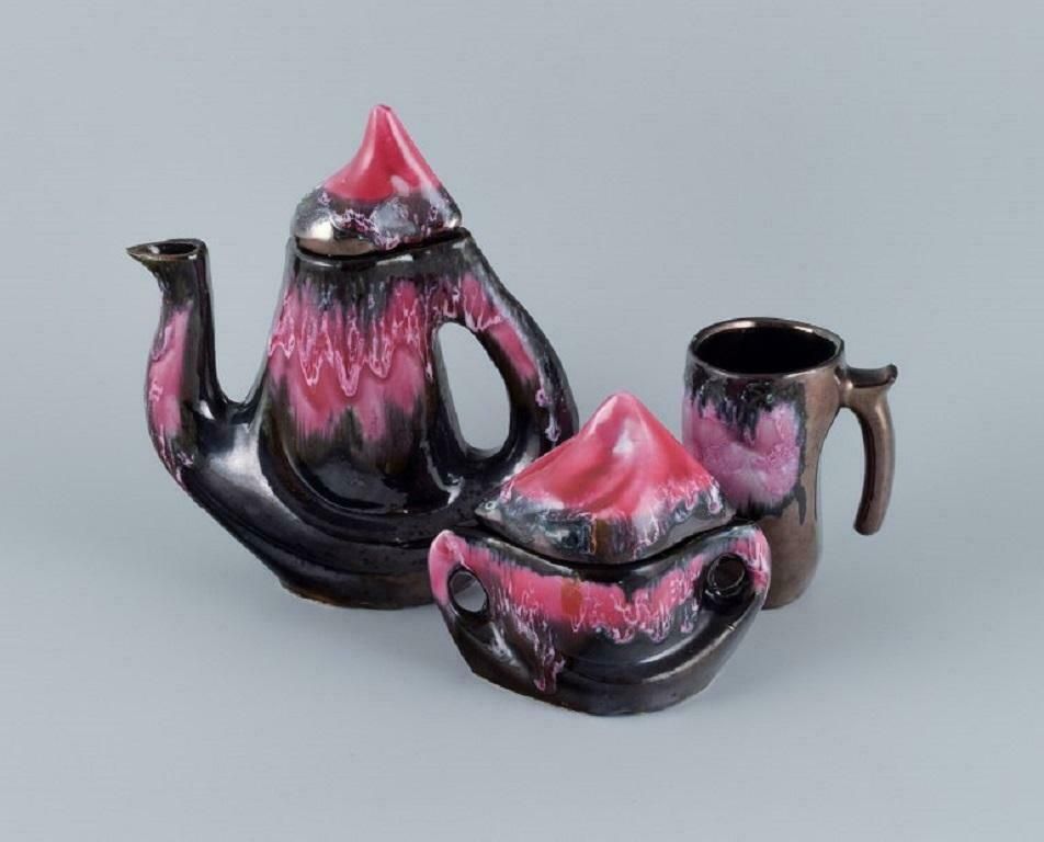 Vallauris, France, Coffee Pot, Lidded Bowl And A Coffee Mug photo furniture