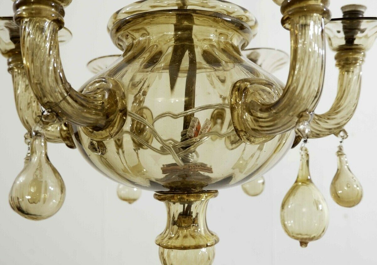 Italian Mid Century Murano Glass Chandelier photo for sale