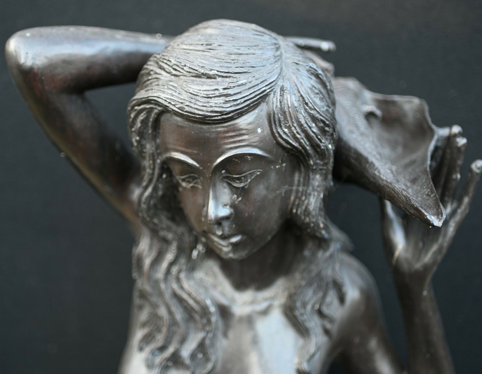 photo furniture Bronze Mermaid Fountain Garden Statue Siren Female Figurine