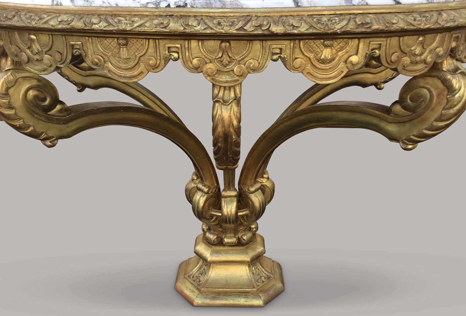 Impressive C19th Carved Giltwood Console Table In The Kentian Manner photo vintage