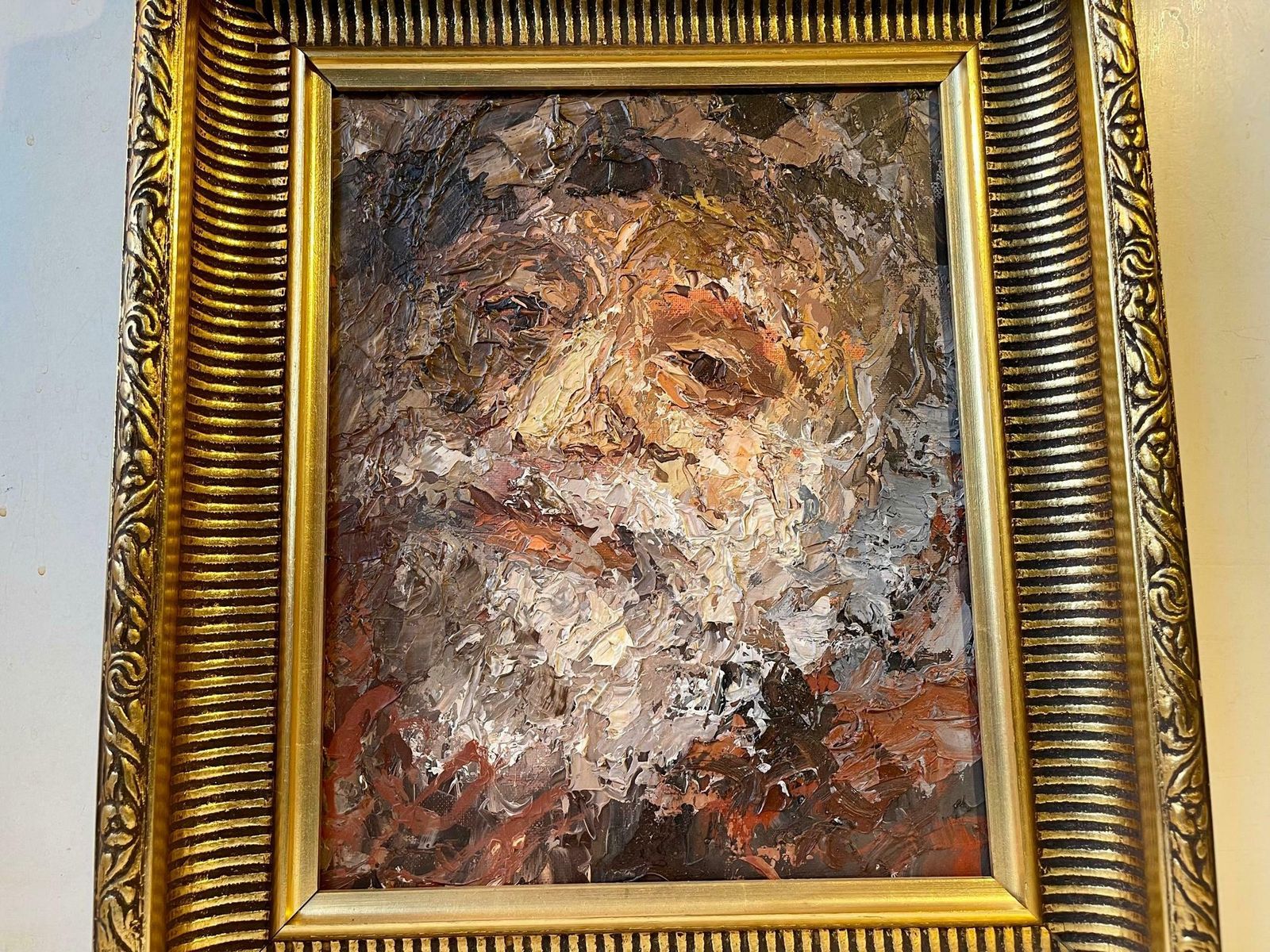 2 Danish Oil Palette Paintings  Old Man Portrait & Fruit Bowl By J. P. Nielsen photo 1029.0