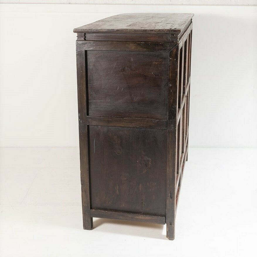 Original 19thc Large Chinese Tibetan Hand Painted Lacquered Alter Cupboard Sideboard photo vintage