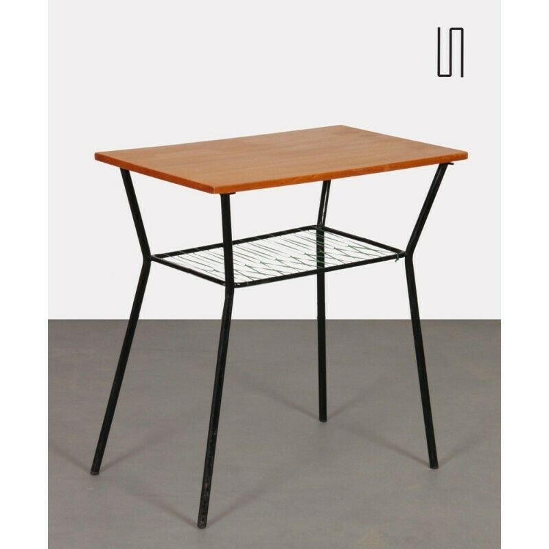 Vintage Metal And Wood Table From The 1960s