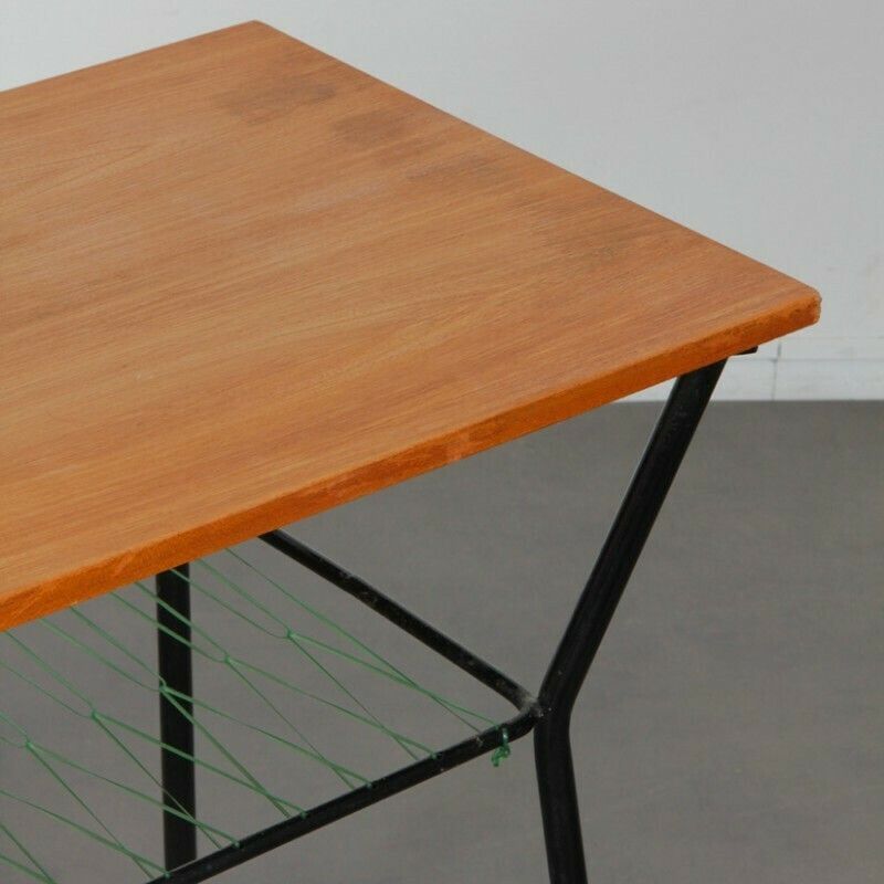 Vintage Metal And Wood Table From The 1960s photo furniture