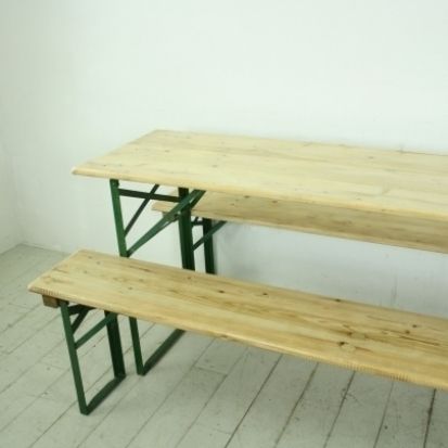 Customised Length Vintage German Beer Table And Benches In Natural Pine Finish photo furniture