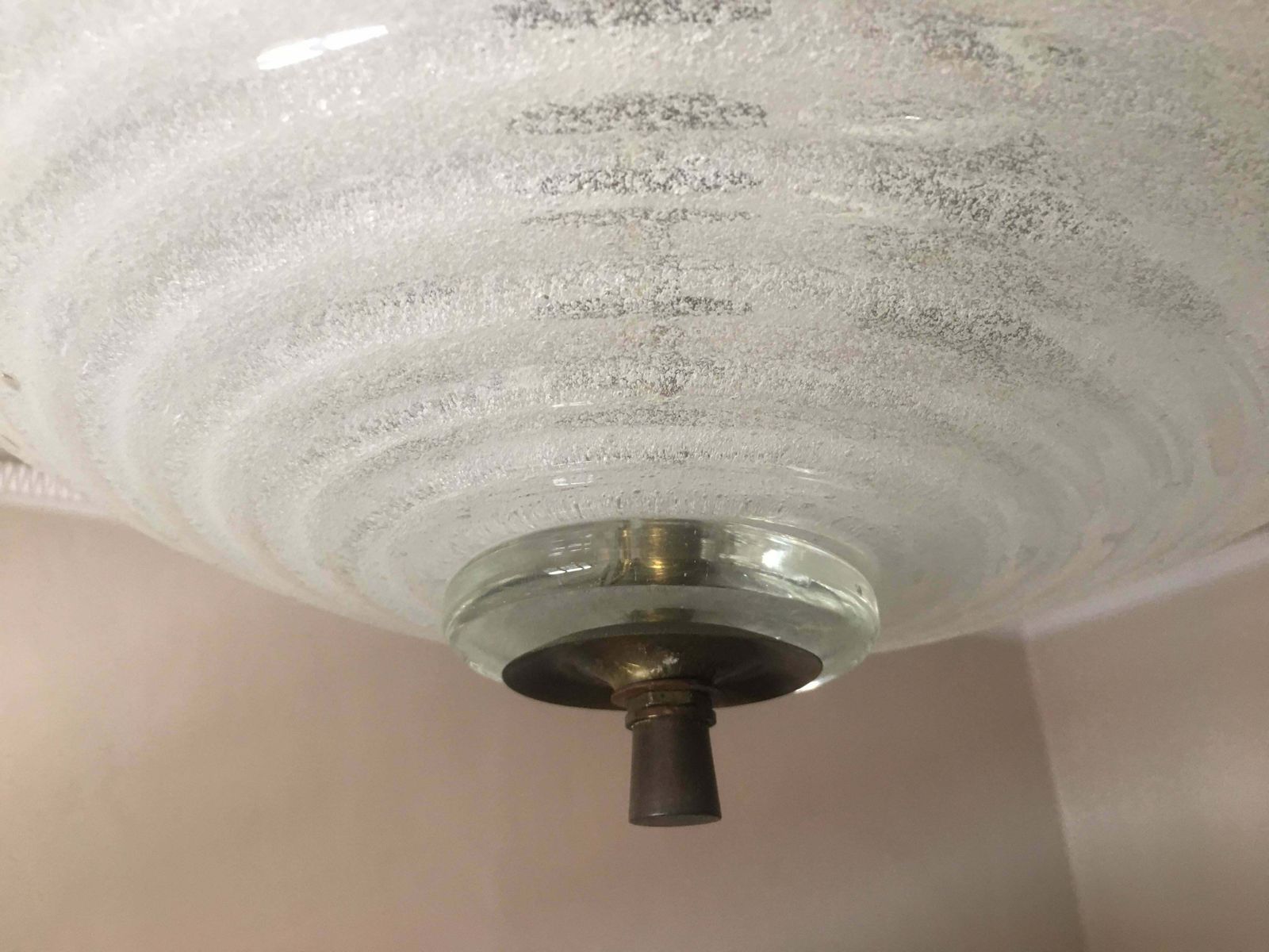 photo vinterior Charming Italian Pulegoso Glass Chandelier By Barovier & Toso, Murano, 1940