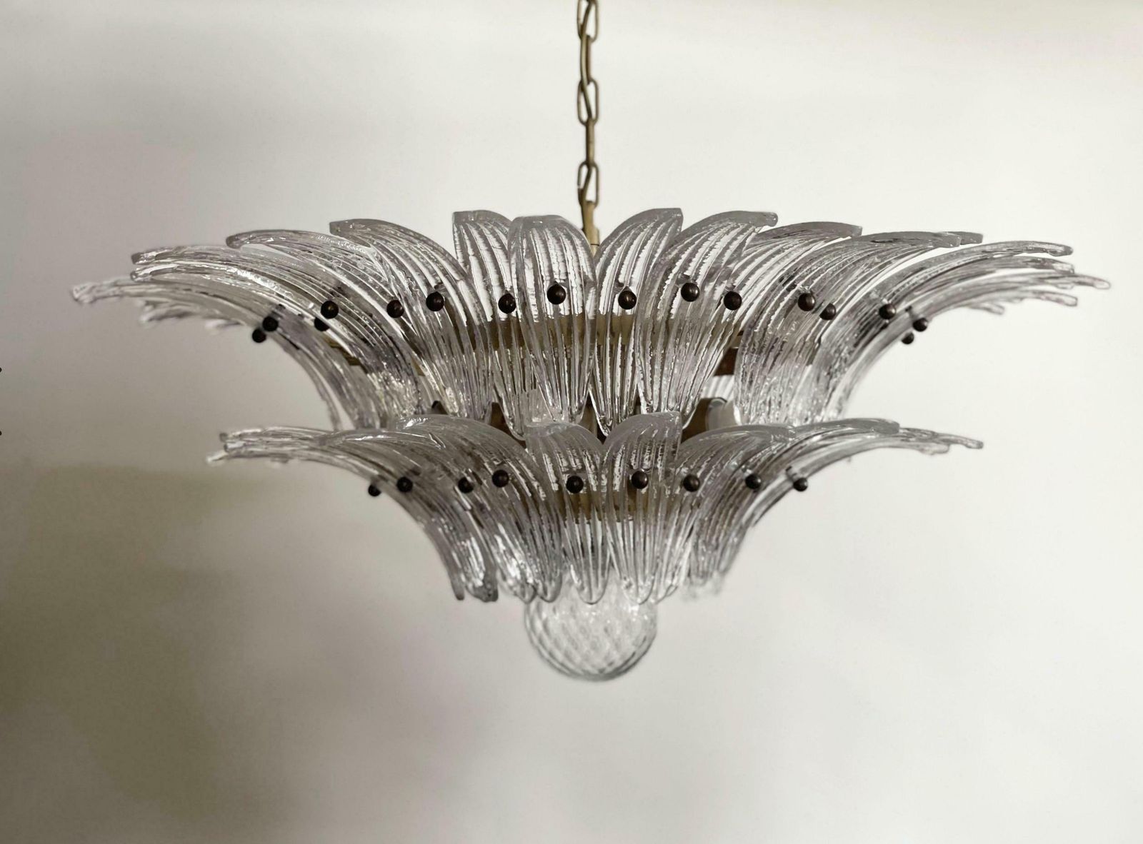 photo for sale Mid 20th Century Spectacular Pair Of Venetian Chandeliers. Murano, 1980s