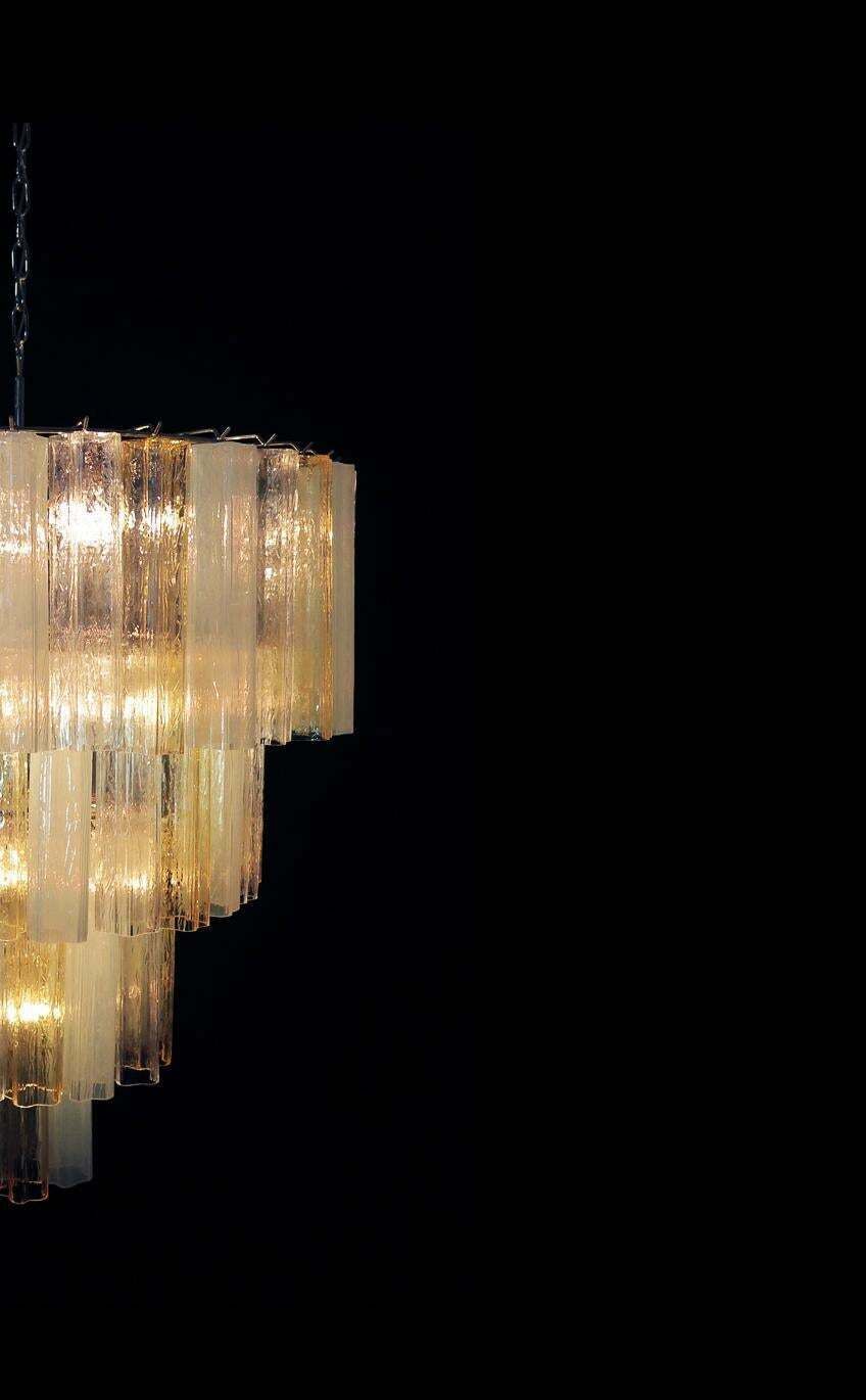 Huge And Amazing Vintage Murano Glass Tiered Chandelier, 78 Glasses, Amber Opal photo furniture