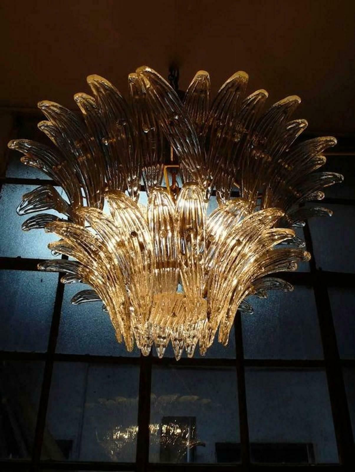 Original Palmette Chandelier By Barovier & Toso, Murano, 1960 photo vintage