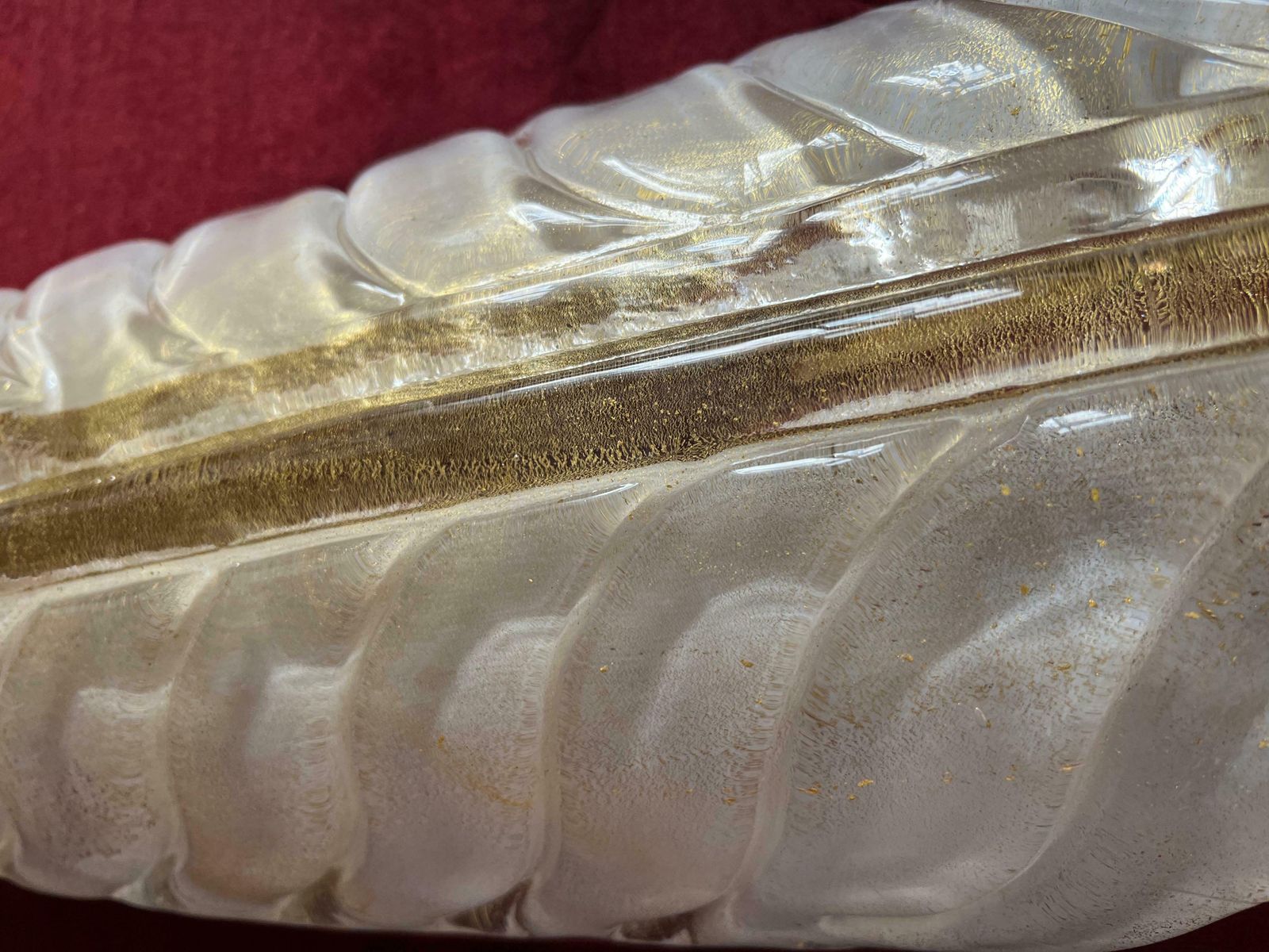photo for sale Luxurious Pair Of Large Wall Lamps By Barovier & Toso Gold, Murano, 1960s