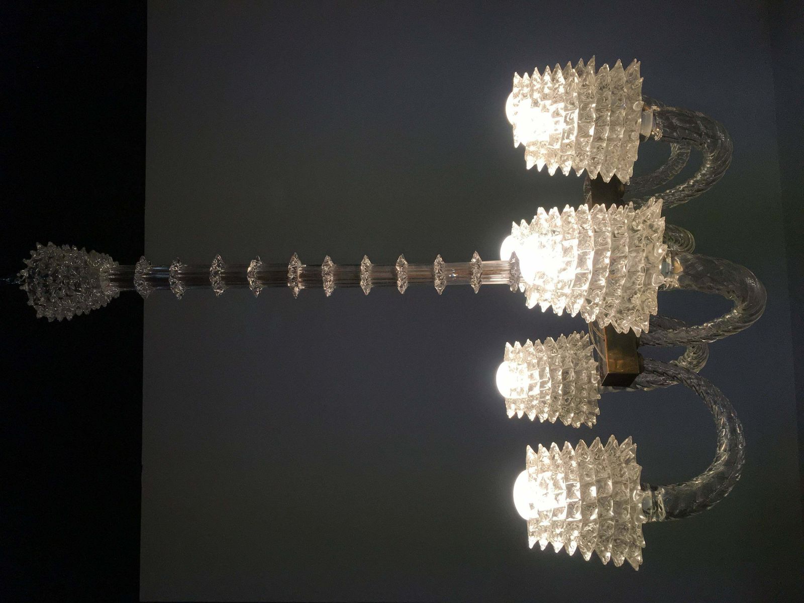Ercole Barovier Midcentury "Rostrato" Murano Glass Italian Chandelier, 1940s photo Lighting