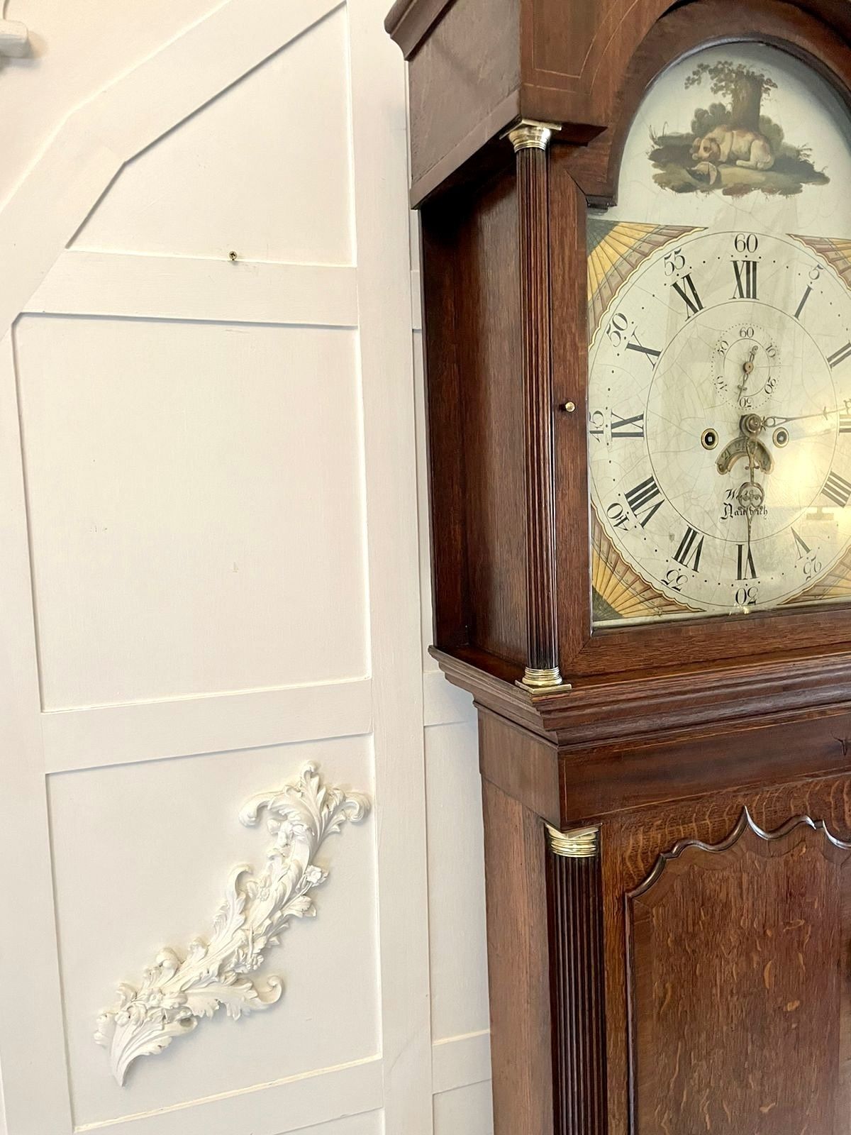 photo vintage Antique George III Quality 8 Day Oak Longcase Clock By Walker Of Nantwich