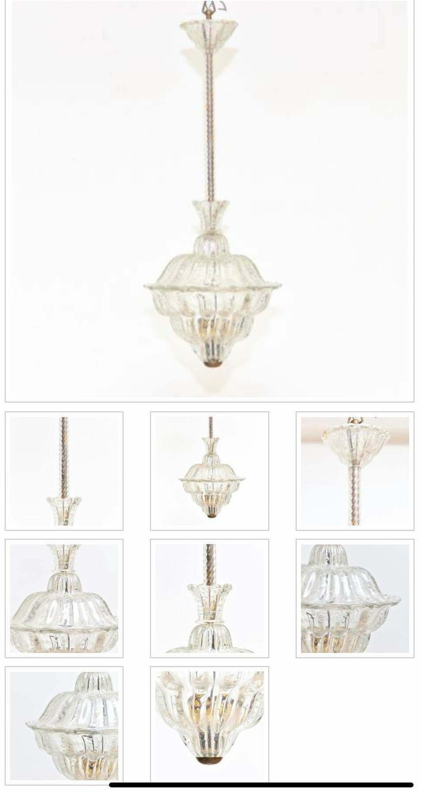 Chandeliers "The King", Gold Inclusion By Barovier & Toso, Murano, 1940s photo furniture