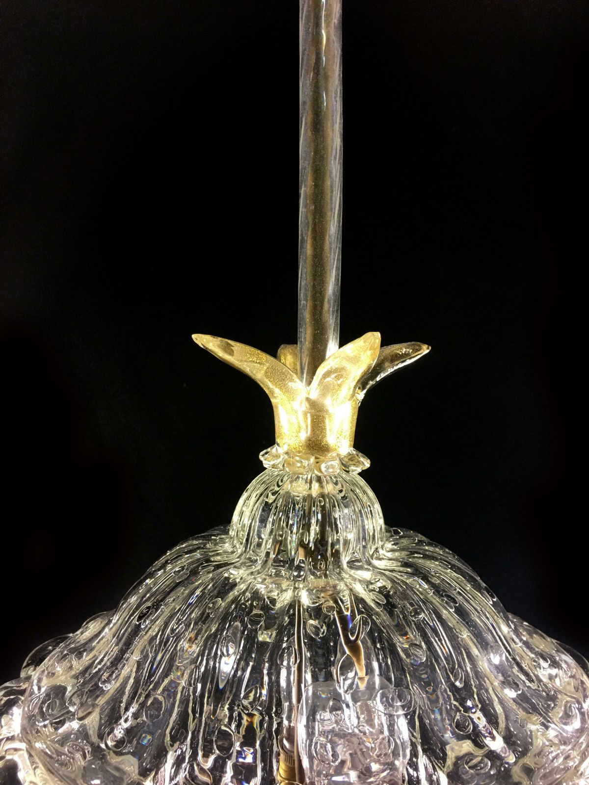 photo for sale Chandeliers "The King", Gold Inclusion By Barovier & Toso, Murano, 1940s
